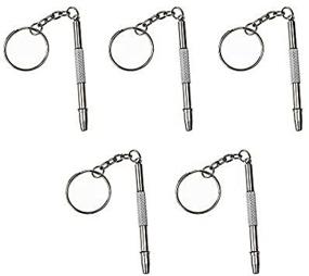 img 1 attached to 🔧 Convenient OptiPlix Mini 4-in-1 Screwdriver Keychain Eyeglass Repair Kit - Bundle of 5 Packs