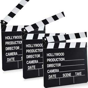 img 4 attached to 🎥 10-Piece Movie Clapboard: Writable Cardboard Clapper Board for Action Scene Film Props