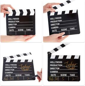 img 1 attached to 🎥 10-Piece Movie Clapboard: Writable Cardboard Clapper Board for Action Scene Film Props