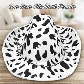 img 2 attached to 🤠 Unisex Cow Print Cowboy Hat - Black and White Western Hat for Men and Women