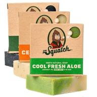 🧼 organic handmade manly scent soap variety pack for men – dr. squatch pine tar, cedar citrus, and cool fresh aloe bar soaps – made in the usa (3 bars) logo