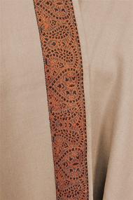 img 1 attached to Plain Men's Shawl with Brown Woven Border from Exotic India: Enhancing Style