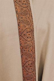 img 2 attached to Plain Men's Shawl with Brown Woven Border from Exotic India: Enhancing Style