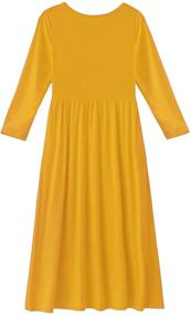 img 3 attached to 👗 Stylish Noomelfish Sleeve Casual Dresses with Pockets for Girls' Clothing and Dresses