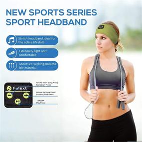 img 2 attached to 🎧 Fulext Sleep Headphones Bluetooth Headband - Sports Headband Headphones with Long Time Play, Built-in Speakers - Perfect for Workout, Running, Yoga & Sleeping