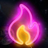 🔥 flame neon signs, qiantao led night lights usb or battery powered wall decor for wedding party christmas girls kids bedroom supplies, (n01) логотип