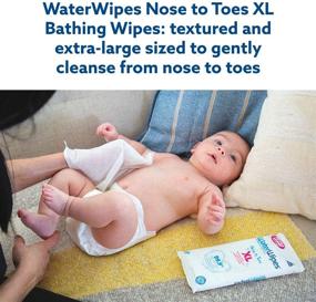 img 2 attached to 🚿 WaterWipes XL Unscented, No-Rinse, Textured Bath Wipes for Sensitive & Newborn Skin, 1 Pack (16 Count): Ultimate Hygiene Solution
