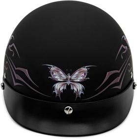 img 1 attached to VCAN Cruiser Intricate Butterfly Motorcycle Half Helmet: Stylish and Safe Headgear