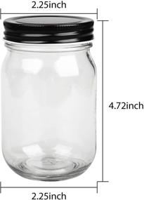 img 3 attached to 🏺 Premium 12 oz Mason Jars with Lids - Ideal for Pickles, Kitchen Storage, and More! Set of 20 Wide Mouth Glass Jars with Black Lids