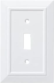 img 4 attached to 🏛️ Stylish Classic Architecture Single Switch Wall Plate in White by Franklin Brass