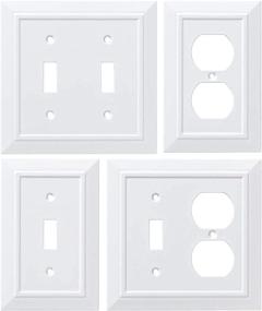 img 1 attached to 🏛️ Stylish Classic Architecture Single Switch Wall Plate in White by Franklin Brass