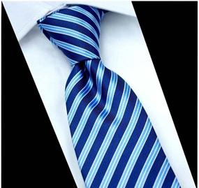 img 3 attached to Classic Striped Jacquard Wedding Business Men's Accessories for Ties, Cummerbunds & Pocket Squares