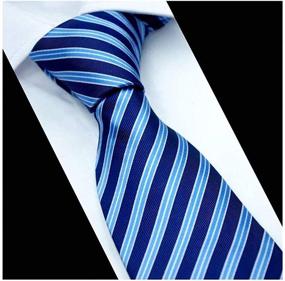 img 2 attached to Classic Striped Jacquard Wedding Business Men's Accessories for Ties, Cummerbunds & Pocket Squares