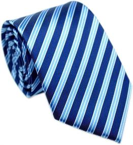 img 4 attached to Classic Striped Jacquard Wedding Business Men's Accessories for Ties, Cummerbunds & Pocket Squares