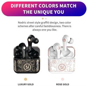 img 1 attached to 🎧 TZONOO Wireless Earbuds, Bluetooth 5.0 Headphones with Charging Case, Hands-Free Headset with Mic, 12 Hours Playback for iPhone and Android (Gold)