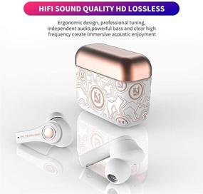 img 3 attached to 🎧 TZONOO Wireless Earbuds, Bluetooth 5.0 Headphones with Charging Case, Hands-Free Headset with Mic, 12 Hours Playback for iPhone and Android (Gold)