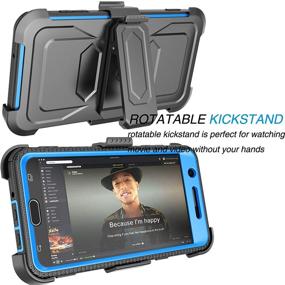 img 1 attached to 📱 Tekcoo Galaxy J7 Sky Pro Case, Tekcoo Galaxy J7 V/J7V/J7 Perx Holster Clip, [TShell] [Built-in Screen] Secure Swivel Belt Kickstand Phone Cover Full Body Case for Samsung J7 2017, Blue