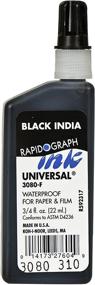 img 1 attached to Koh-I-Noor Pigment-Based Universal Drawing Ink, 0.75oz Bottle, Black - Professional-Grade Art Ink