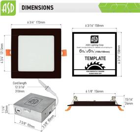 img 2 attached to 💡 ASD Ultra Thin 6 Inch Square LED Recessed Lighting for Industrial Electrical Use