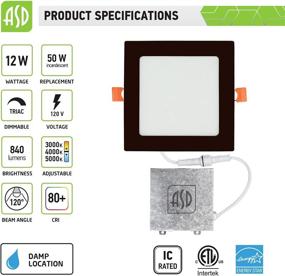 img 3 attached to 💡 ASD Ultra Thin 6 Inch Square LED Recessed Lighting for Industrial Electrical Use