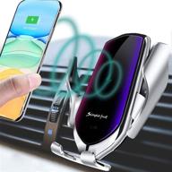 🔋 lukkahh r2 wireless car charger mount: fast qi charging, universal air vent phone holder (silver) for iphone 12/11/pro/xs max/8, samsung note/s9+/s10+ logo