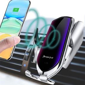 img 4 attached to 🔋 LUKKAHH R2 Wireless Car Charger Mount: Fast Qi Charging, Universal Air Vent Phone Holder (Silver) for iPhone 12/11/Pro/XS Max/8, Samsung Note/S9+/S10+