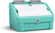 🎨 step2 2-in-1 toy box & art lid: convenient, mint plastic toy & art storage container logo