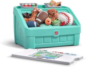 img 2 attached to 🎨 Step2 2-in-1 Toy Box & Art Lid: Convenient, Mint Plastic Toy & Art Storage Container