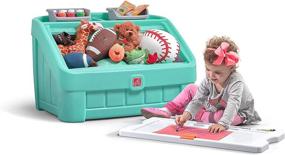 img 1 attached to 🎨 Step2 2-in-1 Toy Box & Art Lid: Convenient, Mint Plastic Toy & Art Storage Container