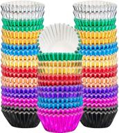 🧁 400-pack mini cupcake liners, foil baking cups for muffins and cupcakes - 10 vibrant colors included logo