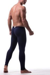 img 1 attached to 🔥 Stay Warm and Comfortable with KAMUON Men's Cotton Separate Pouch Long Johns Thermal Bottoms Underwear Pants