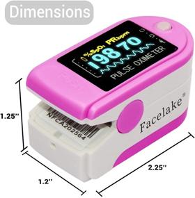 img 1 attached to 🩺 Facelake FL-350 Pink Pulse Oximeter with Carrying Case, Batteries, and Lanyard: Accurate and Portable Oxygen Monitoring Device