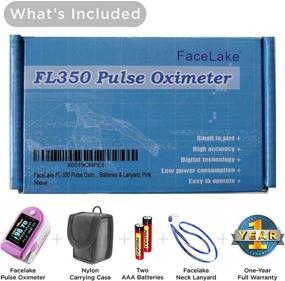 img 3 attached to 🩺 Facelake FL-350 Pink Pulse Oximeter with Carrying Case, Batteries, and Lanyard: Accurate and Portable Oxygen Monitoring Device