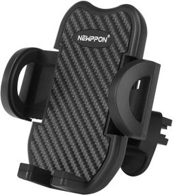 img 4 attached to Newppon 360-Degree Rotation Car Vent Phone Holder: Handsfree Cellphone Mount Cradle Compatible with iPhone 12, iPhone 11 Pro Max, iPhone Mini, iPhone XS, iPhone XR, iPhone SE, iPhone 8, Samsung Galaxy 21 Ultra, Samsung Galaxy 20, Samsung Galaxy 10 Plus, Pixel, and Oneplus