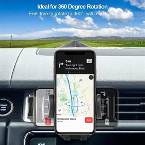 img 1 attached to Newppon 360-Degree Rotation Car Vent Phone Holder: Handsfree Cellphone Mount Cradle Compatible with iPhone 12, iPhone 11 Pro Max, iPhone Mini, iPhone XS, iPhone XR, iPhone SE, iPhone 8, Samsung Galaxy 21 Ultra, Samsung Galaxy 20, Samsung Galaxy 10 Plus, Pixel, and Oneplus