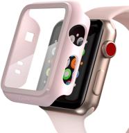 📱 pzoz корпус для apple watch серии 3 / серии 2 38 мм - тонкий защитный чехол с полным покрытием и защитной пленкой для экрана: матовый прочный ободок с ребристыми краями - стильные розовые аксессуары для iwatch для женщин и мужчин с gps. логотип