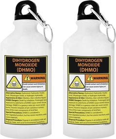 img 1 attached to 💧 Women's Science Teacher Appreciation Gifts: Hilarious Dihydrogen Monoxide H20 Pun Science Jokes Puns on Periodic Table - 2-Pack of 20-oz Aluminum Water Bottles with Carabiner Clip Top (White)