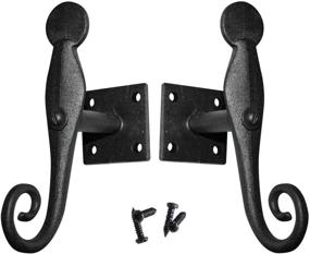 img 4 attached to 🏚️ Renovators Supply Manufacturing Pair of Hand Forged Iron Black Shutter Dogs with Rat Tail Design, Rustproof Finish