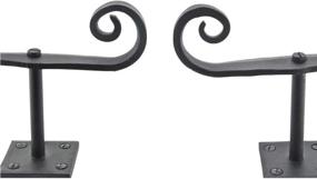 img 1 attached to 🏚️ Renovators Supply Manufacturing Pair of Hand Forged Iron Black Shutter Dogs with Rat Tail Design, Rustproof Finish