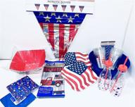 patriotic white stars plastic tablecover logo