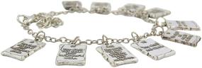 img 1 attached to Silver Tone Commandments Charm Bracelet