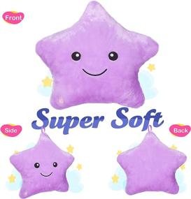 img 2 attached to WEWILL Creative Twinkle Star LED Night Light Plush Pillows Stuffed Toys (Purple)