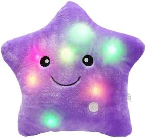 img 4 attached to WEWILL Creative Twinkle Star LED Night Light Plush Pillows Stuffed Toys (Purple)