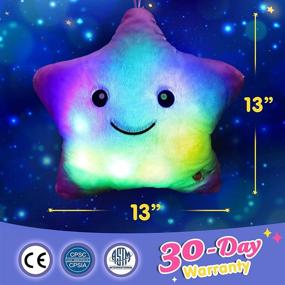 img 3 attached to WEWILL Creative Twinkle Star LED Night Light Plush Pillows Stuffed Toys (Purple)