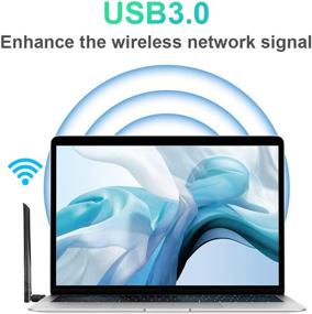 img 2 attached to 📶 1200Mbps USB WiFi Adapter for PC - Minyuwy High Gain Dual Band 2.4GHz/5.8GHz Network Adapters with 5dBi Antenna - USB 3.0 Wireless Dongle for Desktop Laptop (Windows 10/8.1/8/7/XP, Mac)