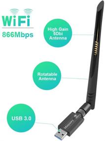 img 1 attached to 📶 1200Mbps USB WiFi Adapter for PC - Minyuwy High Gain Dual Band 2.4GHz/5.8GHz Network Adapters with 5dBi Antenna - USB 3.0 Wireless Dongle for Desktop Laptop (Windows 10/8.1/8/7/XP, Mac)