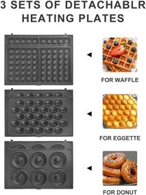 img 3 attached to 🥞 Versatile 3-in-1 Baking Plates for Health, Home, and Beyond: Doughnut, Waffle, Eggette Maker and More