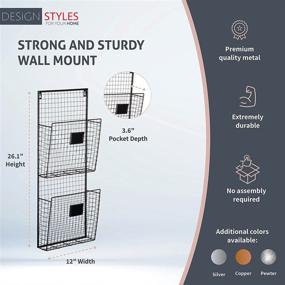 img 3 attached to Efficient Storage Solution: Designstyles Black Metal Wall Double File Holder