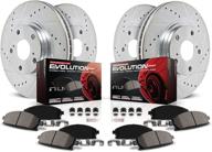 🚗 enhanced performance kit: power stop k2162 z23 carbon fiber brake pads with drilled & slotted brake rotors, front and rear logo