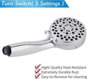 img 3 attached to 🚿 Upgrade Your Shower Experience with our High Pressure Handheld Shower Head Set - 3.5 inch Face, 5-Setting - Stainless Steel Hose, Adjustable Arm Mount Bracket - Tool-free Installation in Chrome